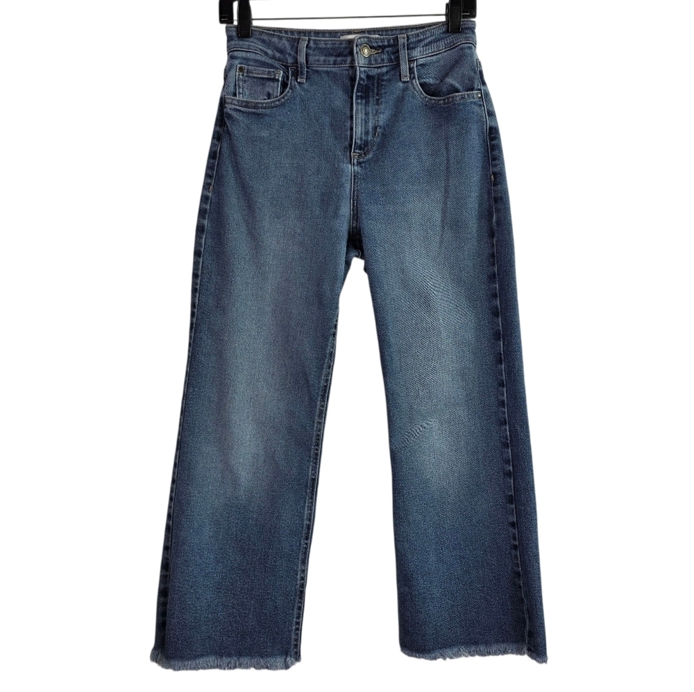 Guess Wideleg high rise raw hem jeans